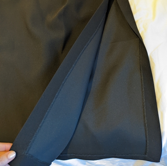 Zara Black Ruched Midi Skirt with Slit, L - Picture 4 of 7